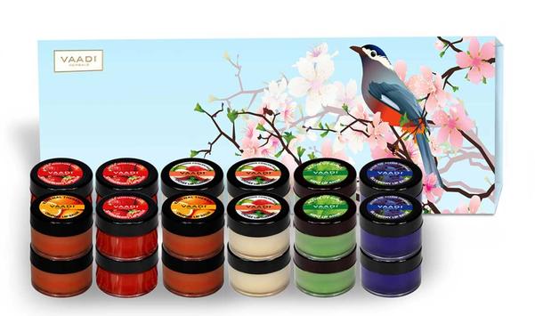 An excellent combination of herbal ingredients, this combination of five lip balms tempt you with its flavor and fragrance; while pampering your lips with its deep moisturizing property. It gives health and beauty to the lips; while keeping the skin well-protected from harsh weather conditions.