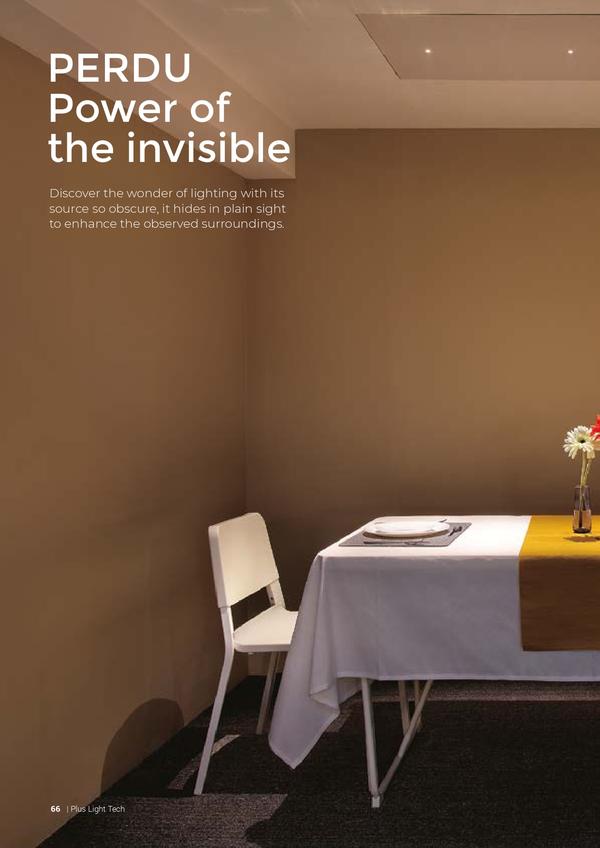 PERDU LIGHTSPower of the invisibleDiscover the wonder of lighting with its source so obscure, it hides in plain sight to enhance the observed surroundings.