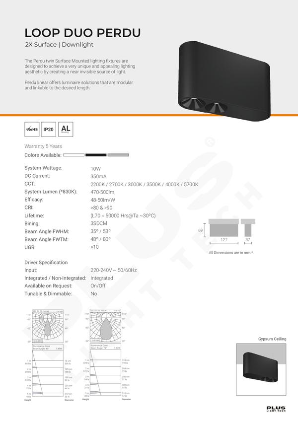 LOOP DUO PERDU LIGHTSThe Perdu twin Surface Mounted lighting fixtures are designed to achieve a very unique and appealing lighting aesthetic by creating a near invisible source of light. Perdu linear offers luminaire solutions that are modular and linkable to the desired length.