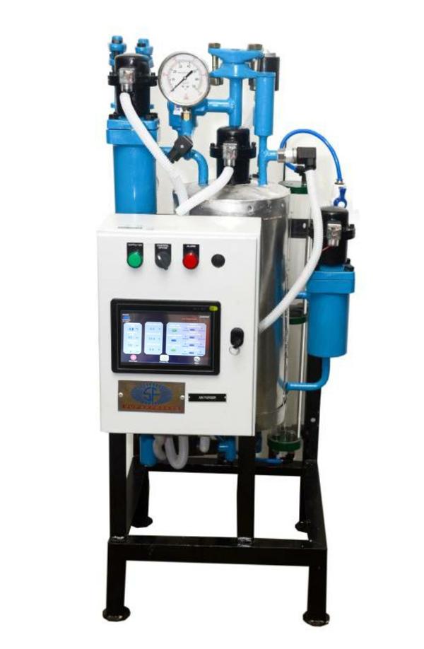 SUPERFREEZE AIR PURGER IS FULLY AUTOMATIC SYSTEM AVAILABLE WITH 2,4,6 AND 8 POINT READY TO INSTALL SYSTEM TO REMOVE AIR FROM THE ENTIRE REFRIGERATION SYSTEM. IT COMES COMPLETE WITH HEADER WITH SOLENOID VALVES AND NRV TO BE CONNECTED TO PURGE POINTS. AIR BUBBLER IS ALSO PROVIDED TO RELEASE AIR SAFELY TO THE ENVIRONMENT.