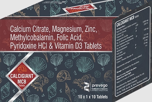Each film coated tablets contains CALCIUM CITRATE 1000mg +MAGNESIUM 250 IU+ ZINC 7.5+ METHYLCOBALAMIN 500MCG+ FOLIC ACID 5MG + PYRIDOXINE HCL 10MG + VITAMIN D3 250 IU.