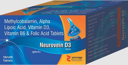 Each film coated contains:- Methylcobalamin 1500mcg + Alpha Lipoic Acid 100 mg + Vitamin D3 1000 IU + Vitamin B6 3mg + Folic Acid 1.5mg.