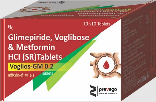 VOGLIBOSE 0.2 MG + GLIMEPIRIDE 2 MG + METFORMIN 500 MG (SUSTAINED RELEASE)