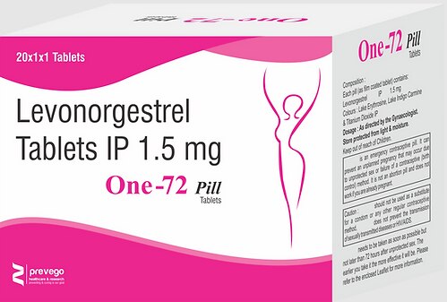 One-72 Tablet is a medicine used for contraception (to prevent pregnancy) and in the treatment of irregular periods. It helps to prevent the release of the egg and its fertilization by the sperm.