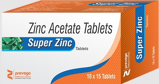 Each film coated tablets contains:- ZINC ACETATE 50 MG.