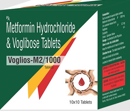 Voglios M2/1000 Tablet belongs to a category of medicines known as anti-diabetic drugs. It is a combination of medicines used to treat type 2 diabetes mellitus in adults. It helps control blood sugar levels in people with diabetes.