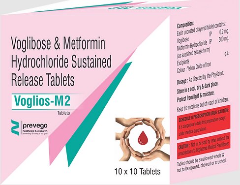 Voglios M2 Tablet belongs to a category of medicines known as anti-diabetic drugs. It is a combination of medicines used to treat type 2 diabetes mellitus in adults. It helps control blood sugar levels in people with diabetes.