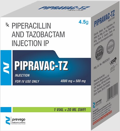 Pipravac TZ Injection is a combination of two antibiotics. It is used to treat various types of bacterial infections. It fights against the infection by killing the microorganisms.