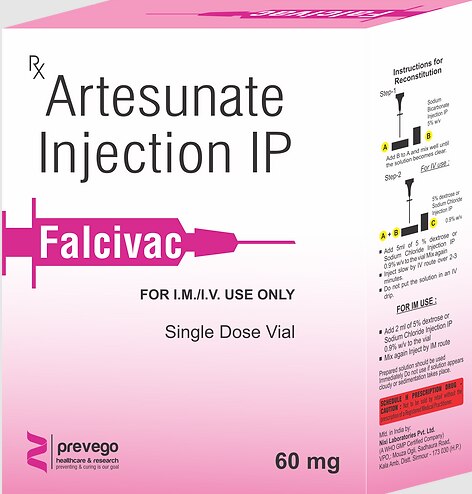 Falcivac Injection is an antiparasitic medication. It is used in the treatment of malaria. It is not used to prevent malaria or to treat severe malaria (where it has affected the brain, lungs or kidneys).