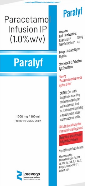 Paralyf IV helps in relieving moderate pain and reducing fever. It effectively alleviates pain and reduces fever for the short-term in cases following surgery or in cases where oral administration is not possible.