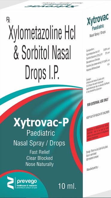 Xytrovac-P Nasal Drops Spray is specially made for blocked nose and dryness. It is used to open up the nasal passage and allow easy breathing.