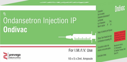 ONDIVAC 2mg Injection is an antiemetic medicine commonly used to control nausea and vomiting due to certain medical conditions like stomach upset. It is also used to prevent nausea and vomiting caused due to any surgery, cancer drug therapy or radiotherapy.