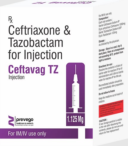 CEFTAVAG TZ 1g Injection is a combination medicine. It is prescribed to treat various types of bacterial infections. It fights against the microorganisms to prevent their growth and further spread of the infection.