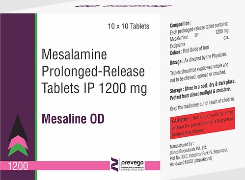 MESALINE OD Tablet DR is an anti-inflammatory medicine used to treat a type of bowel disease known as ulcerative colitis. It helps to reduce symptoms such as diarrhea, bleeding and stomach pain by reducing inflammation in the bowel.