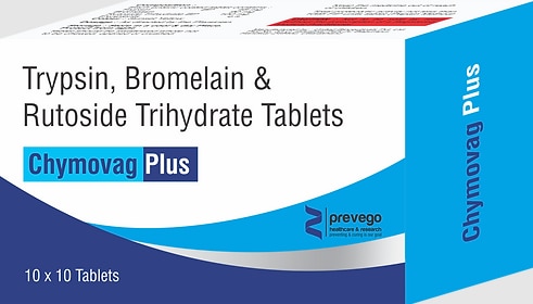 CHYMOVAG PLUS Tablet is a pain-relieving medicine. It is used in the treatment of various conditions such as fever, headache, arthritis-related pain, menstrual cramps, and toothache.