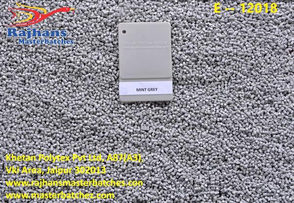 GREY E 12018 IS A LIGHT MINT GREY SHADE WITH UNIFORMLY MIXING AND UP TO 300 °C HEATING STABILITY. IT IS WIDELY USED IN HOUSE HOLD PRODUCT TO GIVE COOL AND MINT FRESH GREY COLOR TO END PRODUCT.IT HAS FOOD GRADE APPROVAL FOR FOOD CONTACT ITEMS.