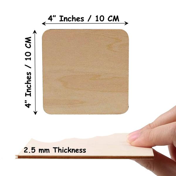 DO - IT - YOURSELF | Plain MDF coasters, easy to paint or for decoupage activitiesENGINEERED to PERFORM | Smooth, Stable, Rigid, Uniform, Flat, Solid Core, Durable, Long Lasting, Stiff, Finishes Easily. No Sharp Edges. No Splinters. No Grain. Won’t Crack or Bend.A BLANK CANVAS | For Your Creativity—DIY Signs, Centerpieces, Wall Art, Wooden Plaques, Home Decorations, Trays, Accents, Weddings, Gifts, Artistic Projects, Rustic Pieces, PartyPremium Material --- Made of High Density MDF, which is solid, sturdy, eco-friendly and lightweight. Each slice is carefully selected to ensure it's flat. Enough quantity for your DIY crafts needs.Well Made - Each slice is laser cut without burr, large size, safe and coloring easily, perfect for painting, writing, scrabble letters, handmade coasters and other wood burning crafts, you make what you want