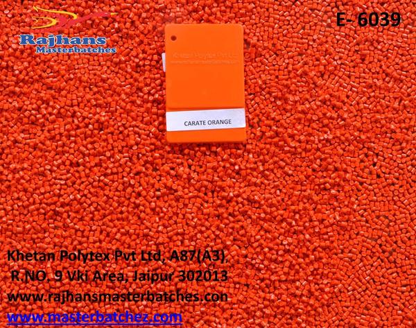 ORANGE E-6039 MASTERBATCH is specifically designed for use in the production of carate. These masterbatches are added to the base resin material during the manufacturing process to give the final product its desired color and appearance.We are the conspicuous manufacturer of the finest quality Color Masterbatches. Well known for its remarkable properties, offered masterbatch is extensively used for making plastic products.