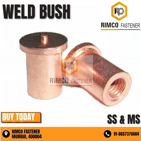 MS Copper Coated Internal Threaded Weld Bush, Weld Standoff Stud with Internal Threaded Insert