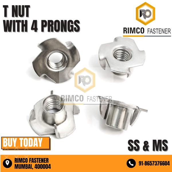 STAINLESS STEEL T-NUT (FOUR PRONG TEE-NUT) DIN 1624