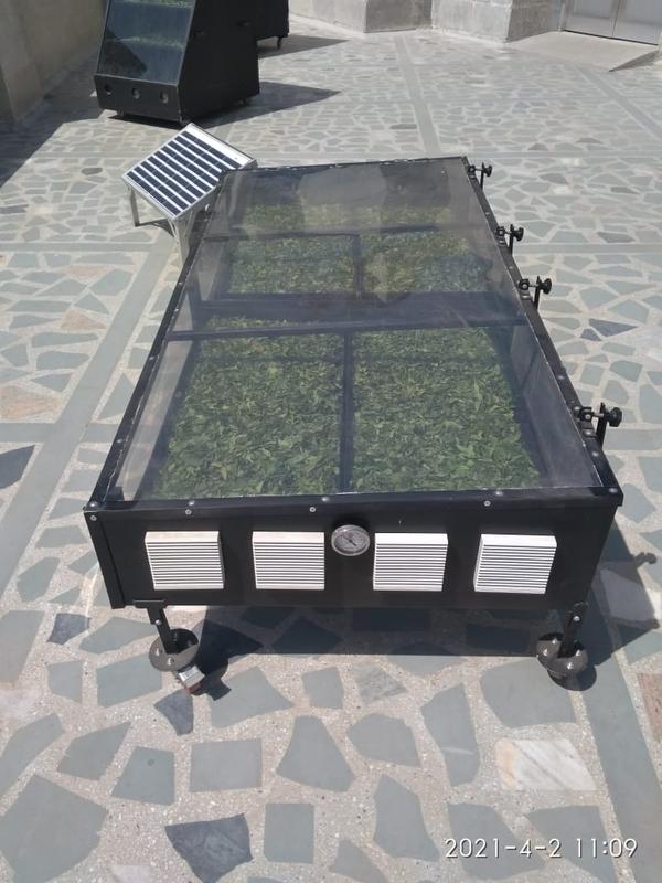 Heavy Duty Multi-Purpose Solar Dryer 30W (Average Loading 45-50 Kg)Specifications :Product Type : Solar DryerBrand : Made in IndiaSolar Panel Power : 30 WMaterial : Stainless SteelCapacity : 40 kg - 50 kg (Approx)No. of Trays : 18Tray Capacity : 3 - 4 kg (Approx)Tray Size (L x W) : 41 cm x 82 cmTray Material : AluminiumNo. of Fans : 4 inchLeg Height : 2 FeetDimension (L x W x H) : 315 cm x 60 cm x117 cmWeight : 175 kg (Approx)