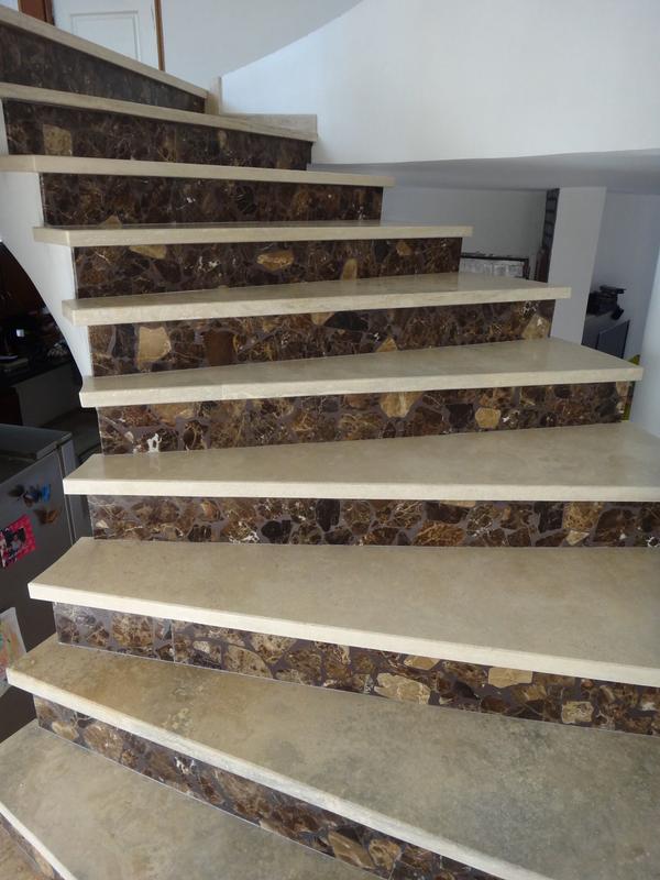 This Stairs Brown&White Stairs is Made by KGM Stone.