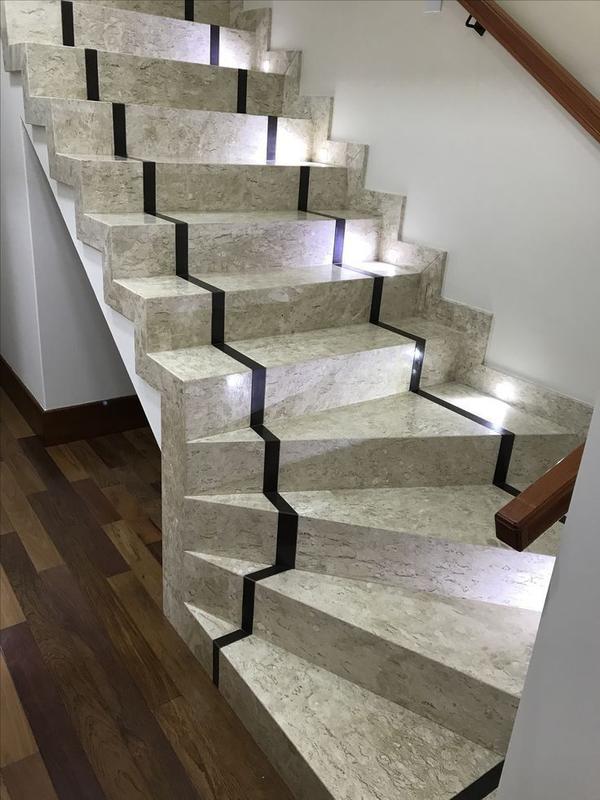 White&Black Stairs is Made by KGM Stone.