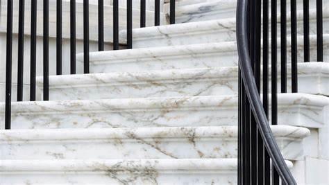 White Stairs is Made by KGM Stone.