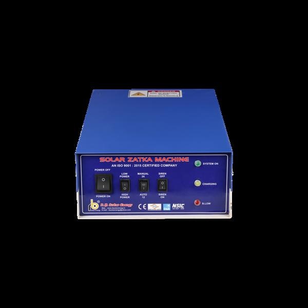 RB Solar Energy is a manufacturer of Solar Zatka Machine 8KV Transformers in Ahmedabad, Gujarat. We are a well-known name in agriculture and our products help millions of farmers every day protect their crops from animals and people entering their farms. We are also manufacturer of Solar Zatka Machine 13KV, Solar Fence Machine and many more.Specifications Effective protection for fence up to length: 5km / area: 50 acres.Low battery indicator.Built in lightning protection.Wall MountableAccessories included are connection diagram / line tester / connector wires / earth clamps.Weighs approx 4 kgs.It comes with 1 year guarantee.Prompt delivery & after sales service.Manufactured in compliance with the international standard.Features :-Automatic ModeAuto Battery Cut Off ProtectionBattery Saver SystemSolar Charge ControlerSiren For While Dropping Fencing Low Power High Power SystemAlarm On Off SysyemBattery CableEfficient and reliable deviceAdjustable output supplyNot required extra electric supplyBattery operated device.Applications :-FarmsIndustryResidenceTemplesBusiness ParksBank