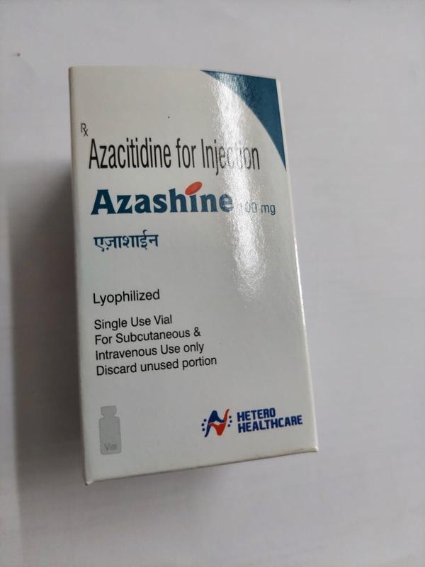 Azashine 100mg Injection is used in the treatment of some kinds of blood cancer. It is used for the treatment of adult patients with all subtypes of Myelodysplastic Syndrome (MDS). It may be also used to treat other conditions, as determined by the doctor.
