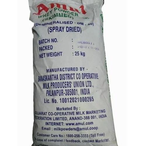 We are leading a Supplier of Whey Powder in JaipurWe are leading a Supplier of Whey Powder in Jaipur, India. When choosing a whey powder supplier, it's important to find one that offers a high-quality product at a competitive price. Whey powder is a key ingredient in many sports and bodybuilding supplements, so it's important to find a supplier that you can trust. Look for a supplier that offers a money-back guarantee so you can be sure you're getting a product that meets your needs. Take the time to read online reviews of different whey powder suppliers before making your final decision. This will help you find a supplier that offers a product that meets your expectations.Whey powder is a protein powder made from whey, the liquid that remains after milk has been curdled and strained. It is a by-product of cheese making. Whey powder is a complete protein, containing all of the essential amino acids, and is low in lactose. It can be used to increase protein intake, which is important for athletes, bodybuilders, and people who are trying to gain weight. Whey powder can be mixed with water, milk, or other liquids, and is often used in shakes, smoothies, and baking.Products Details :-Packaging Type PP BagPackaging Size 25kgBrand AmulType Spray DriedShelf Life 12 MonthForm Powder
