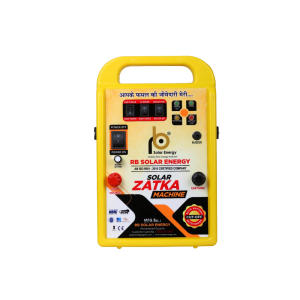 RB Solar Energy is a Solar Zatka Machine 13KV Transformer Manufacturer in Ahmedabad, Gujarat. We are a well-known name in agriculture and with our products we help millions of farmers every day to prevent animals and people from entering their farms, thereby hindering their crops. We are also the manufacturer of Solar Zatka Makina 13KV, Solar Fence Machine and many more.Features: -Protected Area Length: 5 km / Area: 50 decares.Low battery indicator.Built-in lightning protection.Wall Mountcomes with accessories including wiring diagram / line tester / connector cable / ground clip. Theweighs about 4 kg.is guaranteed for 1 year.Fast delivery and after-sales service.It is produced in international standards.Features:-Auto ModeAuto Battery Cut ProtectionBattery Saver ProtectionSolar Charge ControllerFence Drop AlarmLow Power Alarm PowerAlarm Switching SystemBattery CablePower 4 Outlet 4 Outlet 4 Reliable for extra powerbattery powered devices.is manufactured according to the BIS Standard issued by the Government of India.Automatic battery high and low cut-off available.Rainproof machine.The best backup battery ever.Battery back protection is available.has solar/electrical charging option.Day and night mode available.Heavy Duty ABS Body Fiber Cabinet.Optimal PackagingContains Thermocol Coated LED IndicatorManufactured as per BIS Standard issued by Government of India.Automatic battery high and low cut-off available.Rainproof machine.Best backup battery.Battery back protection is available.Solar/electric charging options are available.Day and night mode available.Heavy Duty ABS Body Fiber Cabinet.Optimum packaging with Thermocol coatingLED indicator available.Technical Details: -Output Power: 9999 VoltInput Current: 500mAhRange: 50 AcoreOutput Energy: 6 JulBattery Storage: YesLED Indicators 4 Years 4 Warleable 4 Years 4 Powera Body Material: ABS FiberCountry of Origin: Made in IndiaBox Size: 10x9x15 (Inch)Application: -FarmIndustrialResidentialTempleBusiness OfficeBankKeywords :-Solar Zatka Machine (13KV)Solar Zatka Machine (13KV) ManufacturersSolar Zatka Machine (13KV) SupplierSolar Zatka Machine (13KV) SuppliersSolar Zatka Machine (13KV) ManufacturerSolar Zatka Machine (13KV) in IndiaSolar Zatka Machine (13KV) Manufacturers & SupplierSolar Zatka Machine (13KV) in GujaratSolar Zatka Machine (13KV) in Ahmedabad