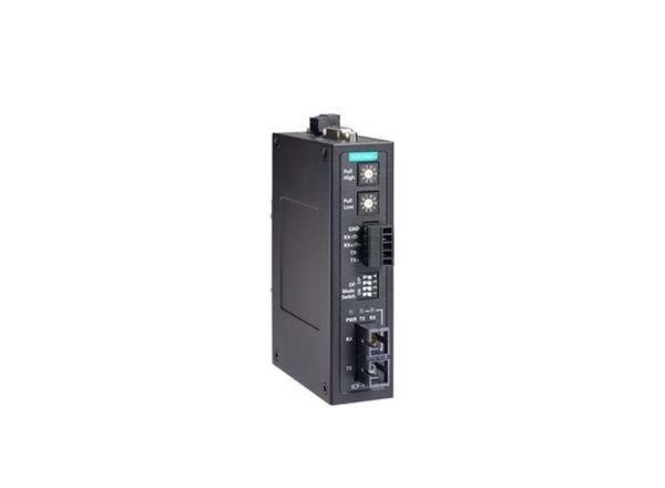  ● 3-way communication: RS-232, RS-422/485 and fiber ● Rotary switch to change the pull high/low resistor value ● Extends RS-232/422/485 transmission ● 40 km with single-mode or 5 km with multi-mode ● -40 to 85°C wide-temperature range models available ● C1D2, ATEX, and IECEx certified for harsh industrial environmentsProduct categoryMedia Convertersub-categorySerial to Fiber ConverterPartner nameMoxaSeries nameICF-1150 SeriesAttributesSerial Port1Fiber Port1Media Converters Type	Serial to Fiber Converter	Serial Interface	2 RS-232, RS-422,RS-485	Fiber Port	1PoE Ports	–	Combo Ports	–	Input Voltage	–IP	IP30	Mounting	DIN-rail mounting	Dimensions	30.3 x 70 x 115 mm(1.19 x 2.76 x 4.53 in)Weight	330 g (0.73 lb)	Housing	Metal	Operating Temperature	-40 to 85°C (-40 to 185°F)Warranty Period	5 years