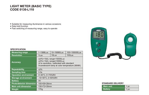 A light meter is a highly sensitive piece of equipment designed to measure the amount of light either falling on a surface (incident light) or reflected from a surface (reflective light).