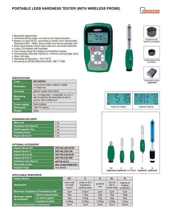  This portable method is mainly used for testing sufficiently large workpieces (mainly above 1 kg)Call us for More details.