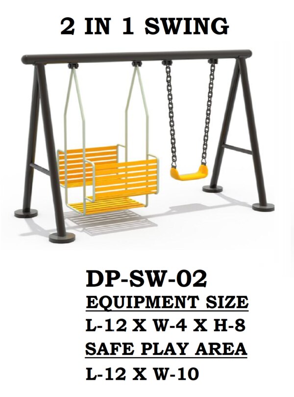 EQUIPMENT MANUFACTURE WITH LLDPE, GI PIPE & SHEET, POWDER COATING, SWING BEARING ASSEMBLIES RUBBER COATED SWING CHAINS, LLDPE SWING SEATS.
