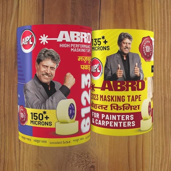 AIPL ABRO Masking Tape – 6123 & 3123-Premium GradeIdeal for carpenters and painters, ABRO masking tape is a high performance tape.Used in a variety of applications like painting, carpentry, manufacturing and so, ABRO tape uses are vast.ABRO multipurpose tape is thick because of which it give a tear free & residue free result.This helps the contractors, painters and carpenters to save cost and also give results that add to their reputation and finishing.Engineered for performance, this tape is designed to have the perfect balance between paper and adhesive.Known widely for quality, our Tape has high thickness and so is highly solvent and paint resistant.This makes it ideal for masking tape for painting walls, doors, windows, furniture and so on.Available in various thickness, abro tape is ideal for projects of multiple scales and magnitude.Available across a price range, our solutions can not only easily fit into budgets but also give them the justification they need.AIPL ABRO Masking Tape is a premium-quality adhesive tape designed for a wide range of applications. Whether you're a professional painter, a DIY enthusiast, or need to secure and protect surfaces, this masking tape is your go-to solution. With its superior quality and reliable performance, it ensures clean lines, easy application, and residue-free removal.Key Features:Precision Masking: Achieve clean, sharp paint lines and professional results every time. The AIPL ABRO Masking Tape provides precise masking for painting projects, allowing you to create crisp edges and protect adjacent surfaces from paint splatters.Strong Adhesion: The tape features excellent adhesion to various surfaces, including walls, wood, metal, glass, and plastic. It securely holds in place, preventing paint bleed-through and ensuring clean lines.Residue-Free Removal: Once your project is complete, you can easily remove the masking tape without leaving behind any sticky residue or damaging the underlying surface. Enjoy hassle-free cleanup and professional-looking finishes.Versatile Application: This masking tape is suitable for a wide range of tasks, such as painting, crafting, labeling, packaging, and more. It offers reliable performance in both indoor and outdoor settings.Easy to Use: The tape is designed for effortless application. Simply unroll and press it onto the desired surface. It adheres smoothly and stays in place during your project, making your task efficient and convenient.High-Quality Construction: AIPL ABRO Masking Tape is made from premium-grade materials, ensuring durability and long-lasting performance. It can withstand varying temperatures and environmental conditions.From professional painting projects to everyday household tasks, AIPL ABRO Masking Tape is your trusted companion. Its precision masking, strong adhesion, residue-free removal, and versatility make it an essential tool in any toolkit. Experience the convenience and reliability of AIPL ABRO Masking Tape for your next project.