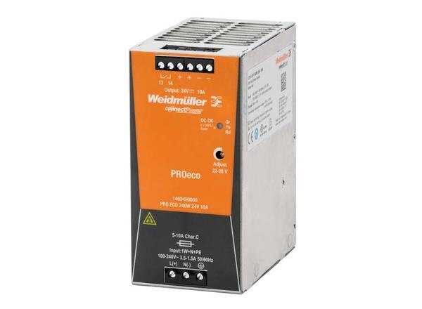 ● Input : 1 – Phase ● Output : 24 VDC-10 A ● Output Power :240W ● High performance and durableProduct categoryPower SuppliesPartner nameWeidmullerSeries namePROecoAttributesOutput Voltage (V DC)24Output Current (A DC)10Output Power (Watt)240AC Input Type1-Phase