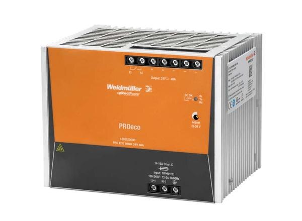 ● Input : 1 – Phase ● Output : 24 VDC-40 A ● Output Power :960W ● High performance and flexibilityProduct categoryPower SuppliesPartner nameWeidmullerSeries namePROecoAttributesOutput Voltage (V DC)24Output Current (A DC)40Output Power (Watt)960AC Input Type1-Phase