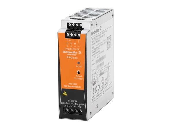 ● Input : 3 – Phase ● Output : 24 VDC-5 A ● Output Power :120W ● High performance and durableProduct categoryPower SuppliesPartner nameWeidmullerSeries namePROmaxAttributesOutput Voltage (V DC)24Output Current (A DC)5Output Power (Watt)120AC Input Type3-Phase
