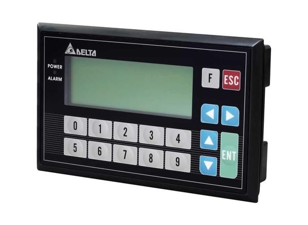 elta Text Panel HMI with built in PLC TP04P Series supports basic graphic interface with 4lines text panel with integrated IO facility.Different IO configurations are available as per model details. Customers can choose the model as per their IO requirements. Only Relay outputs are available and it is suited for very basic applications. This series gives the advantages of a lightweight, cost-effective price, and good flexibility in use. It is useful for small kinds of machine automation.● Adopts the core of the DVP-SS2 Series PLC: program capacity: 8 k steps / D device: 5k words● Provides 2 sets of 10 kHz high-speed pulse input● 4.1″ STN-LCD● Provides 0 ~ 9 numeric keys with user-defined function● Built-in USB port for program upload/download● Built-in RS-485 port*2● Supports MODBUS ASCII/RTU modes● User-defined boot screen available● Built-in real time clock (RTC)● Digital and analog I/O terminals availableSIZE4 Line Text PanelInteger50
