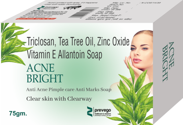 Acne Bright Soap is used to treat skin infections caused by microorganisms. It kills and stops the growth of infection causing microorganisms, thereby clearing the infection and relieving the symptoms. It also blocks the release of chemicals that cause symptoms such as itching, redness and swelling. Therefore this medicine relieves the inflammation due to these infections. You should use Acne Bright Soap for as long as it is prescribed, even if your symptoms disappear, otherwise they may come back.