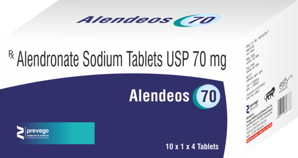 ALENDEOS 70mg Tablet is used to prevent or treat weakening of the bones (osteoporosis), caused by menopause or use of steroids), and treat Paget's disease of the bone. This medicine helps regulate bone remodeling by reducing bone turnover. It also alleviate bone pain, reduce fractures, and improve bone density.
