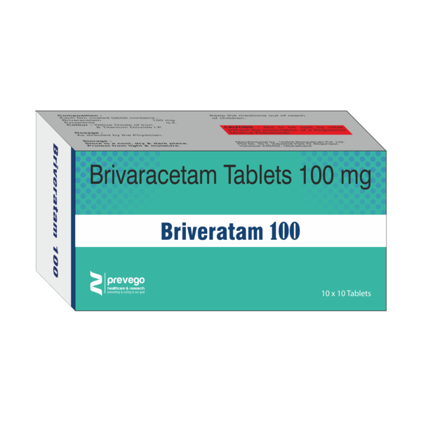 BRIVERATAM 100 Tablet is an anti-epileptic medicine used to treat seizures (fits) in epilepsy. It can be used alone or along with other medicines. It helps to prevent seizures for as long as you continue to take it.
