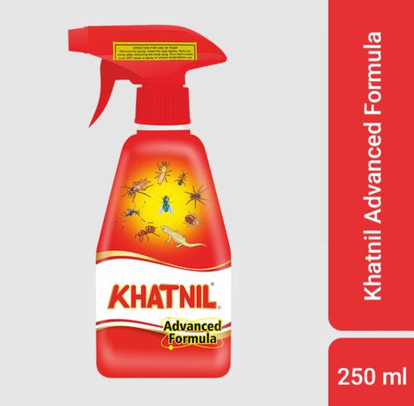 Presenting New Khatnil with Advanced Formula! Your All-in-one solution for all kinds of insect and pest problems at home. The New Advanced Formula works on flying as well as crawling insects like mosquitoes, house flies, cockroaches, termites, bed bugs, ants and any other insects you may find in your home. Use the adjustable nozzle of the trigger pump on spray mode for flying insects and stream mode for crawling insects. Spray below the bed, around the wall near windows, below other furniture where insects usually appear once a week for sustained results. Khatnil Advanced Formula is a 100% liquid and 0% gas, it is a fast-acting product which leaves the room with a pleasant fragrance after application. Available in 4 sizes 100ml, 250ml, 500ml and 1L. A fast action formula which helps to control all types of household flying & crawling insects It is Pleasant fragrance for comfortable usewith trigger pump with 2 modes - spray and stream 100% liquid formulation, 0% gas