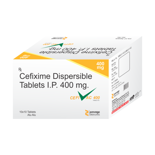 CEFIVAC 400mg Tablet is an antibiotic belonging that is used to treat a variety of bacterial infections. It is effective in infections of the respiratory tract (eg. pneumonia), urinary tract, ear, nasal sinus, throat, and some sexually transmitted diseases.