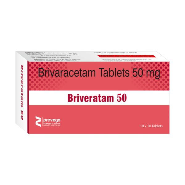 BRIVERATAM 50 Tablet is an anti-epileptic medicine used to treat seizures (fits) in epilepsy. It can be used alone or along with other medicines. It helps to prevent seizures for as long as you continue to take it.BRIVERATAM 50 Tablet suppresses the abnormal electrical activity in the brain