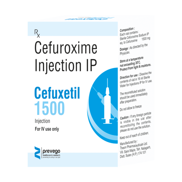 CEFUXITIL 1.5gm Injection is an antibiotic medicine used to treat bacterial infections in your body. It is effective in infections of the lungs (e.g. pneumonia), ear, throat, nasal sinus, urinary tract, skin, soft tissues, bones, and joints. It is also used to prevent infections during surgery.