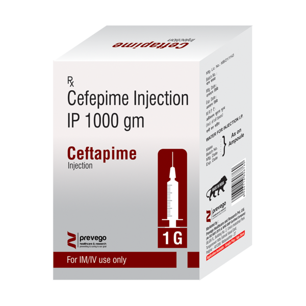 CEFTAPIME 1gm Injection is an antibiotic that fights bacteria. It is used to treat severe bacterial infections of the skin, lungs, stomach, urinary tract, and blood. It works by killing the bacteria that cause these problems. However, it will not treat a viral infection.