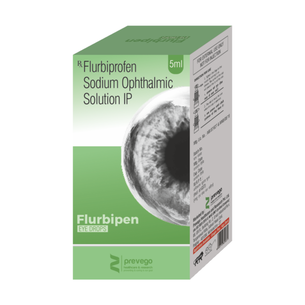 FLURBIPEN Eye Drop is a pain relieving medicine. It is used for treatment of postoperative eye pain and inflammation.